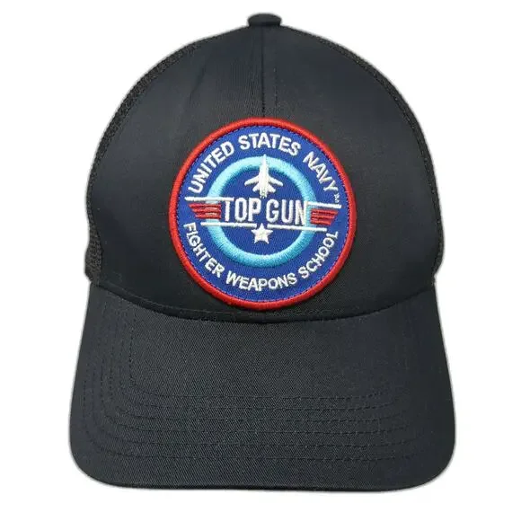 Armycrew Top Gun Trucker Hat Black One Size US Navy Fighter Weapons School Logo