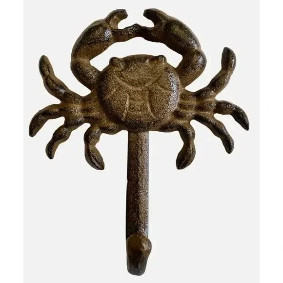New Cast‎ Iron Crab Single Wall Hook Key Towel Coat Hanger