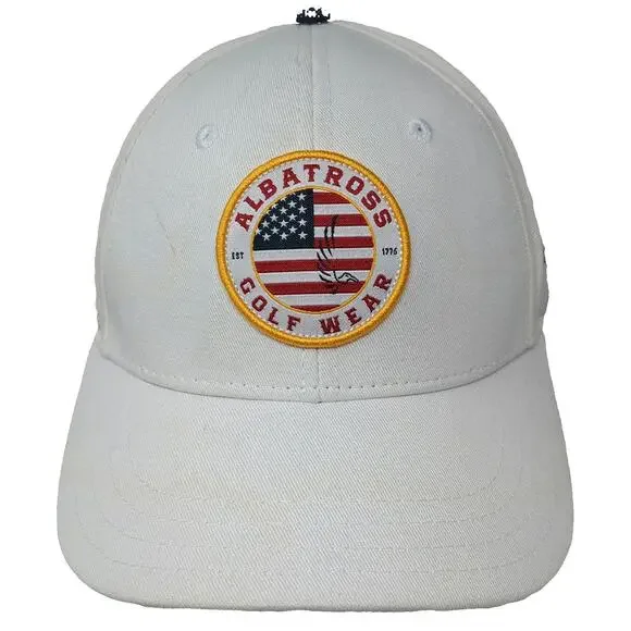 Pukka Baseball Cap White One Size Albatross Golf Wear American Flag Snapback