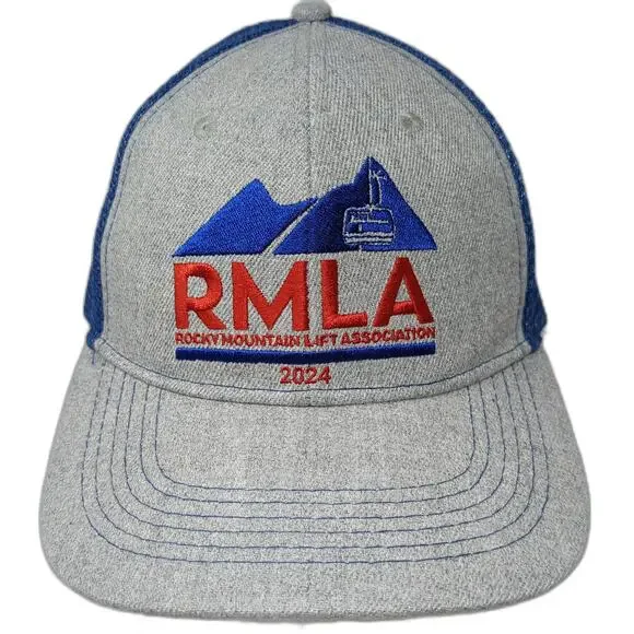 Knight Equipment Co Trucker Hat Gray Blue Red One Size RMLA Ski Lift 2024 Mtn