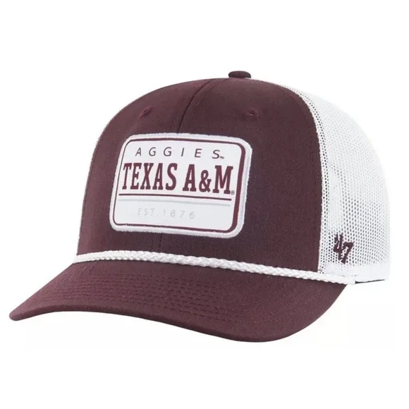 Texas‎ A&M Baseball Cap Men's Aggies Trucker '47 Hitch Hat Maroon Adjustable