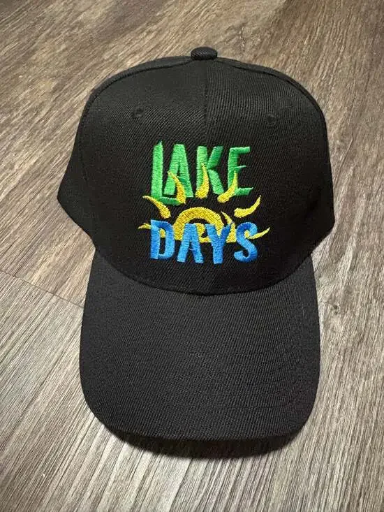 Embroidered Custom Made Lake Days Hat Adjustable Sun Swirl