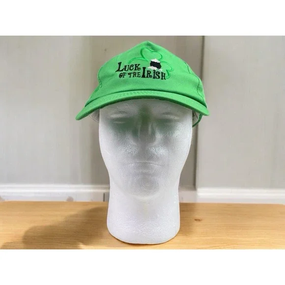 Vintage Luck of the Irish Hat Snap‎ Back St Patricks Day Green Cap Pot Of Gold