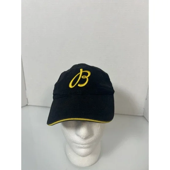 Breitling Black Yellow Strapback Hat Cap Logo‎ 1884 Organic Cotton OSFA