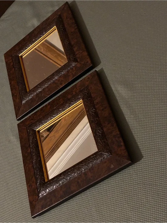 Set of Dark Brown Ornate Wall Mirrors