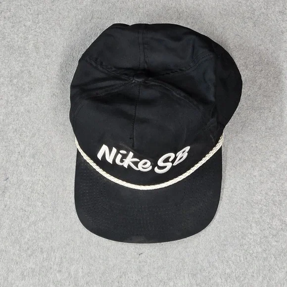 Nike SB Men Baseball Cap OS Black Rope Snapback Embroidered Skateboard READ