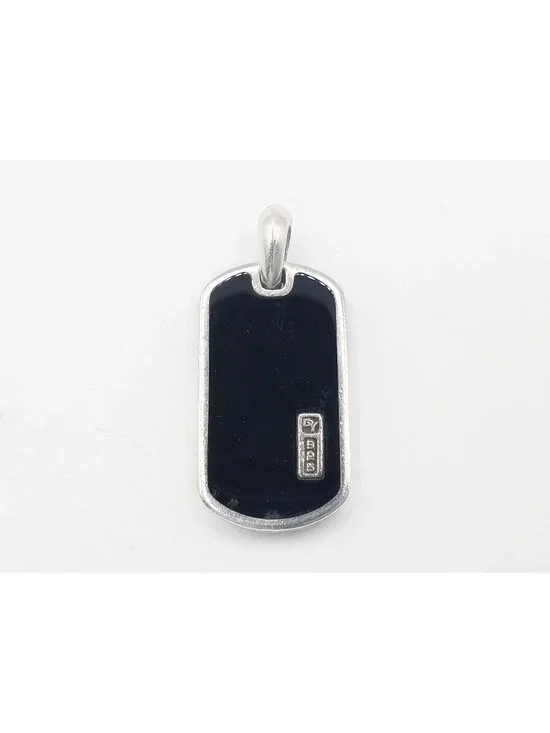 David Yurman Chevron Tag Sterling Silver with Black Onyx