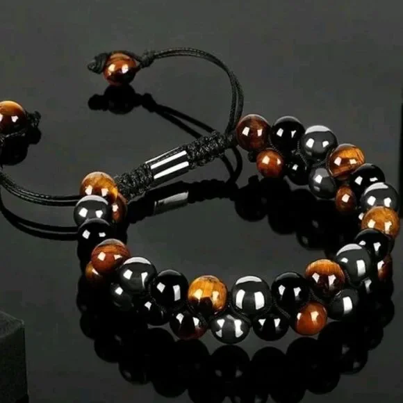 Black and Brown Beaded Bracelet