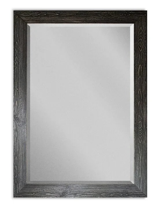 41x29 Black Rustic Mirror Barnwood Framed Wall Mirror, Vert or Horiz Hanging