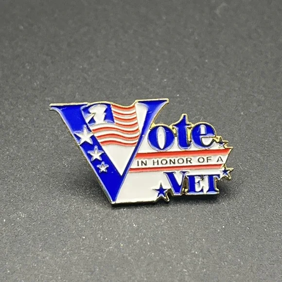 Vote In Honor Of‎ A Veteran Lapel Hat Pin