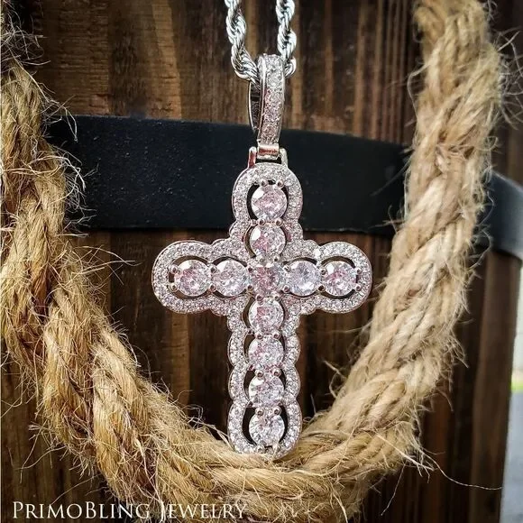 Super Iced Out Cross Necklace