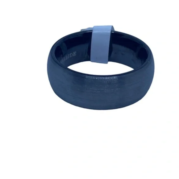 Tungsten‎ Carbide Wedding Band Men Size 8 Gray Black Ring 8mm Minimalist