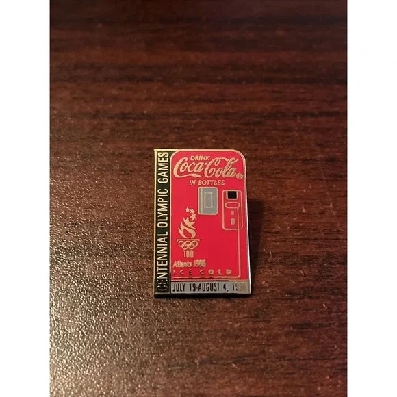 Vintage Coca-Cola 1996 Atlanta Olympics Ice‎ Cold Fridge Lapel Hat Pin