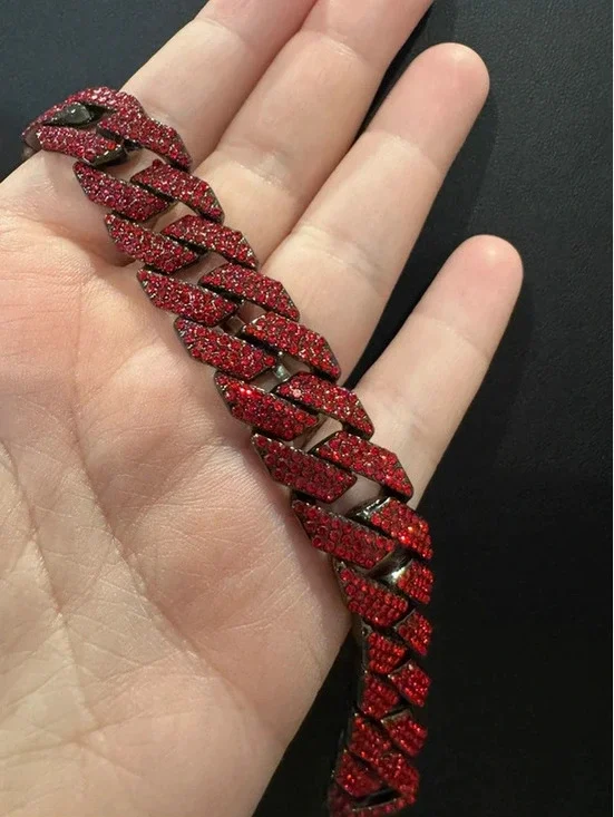 AJ 7” heavy bracelet, stainless steel, high quality big bling