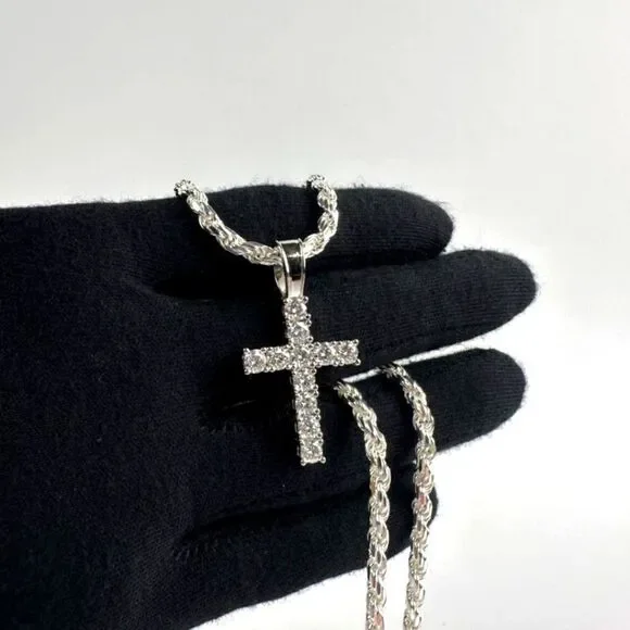 24-inch sparkling Cross pendant necklace