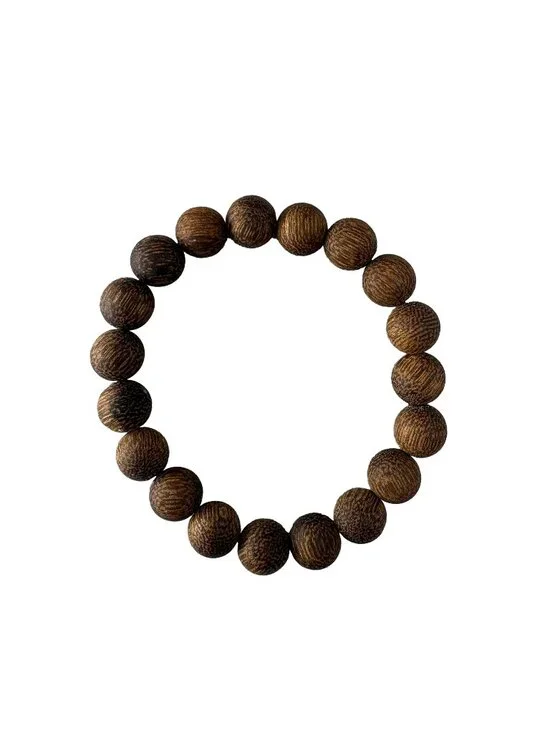 Natural Dark Agarwood Wood Bead Bracelet 10mm Chenxiang Meditation Prayer 9.8g