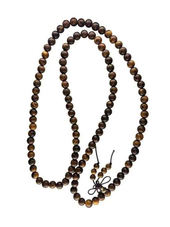 Natural Tiger Sandalwood 8mm 108 Beads Mala Necklace Bracelet 32.7g Wood