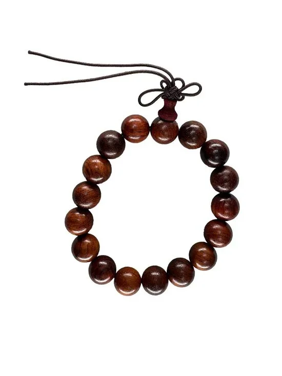 Natural Rosewood 12mmx17 Beads Bracelet Sissoo Wood Prayer Mala 16.3g