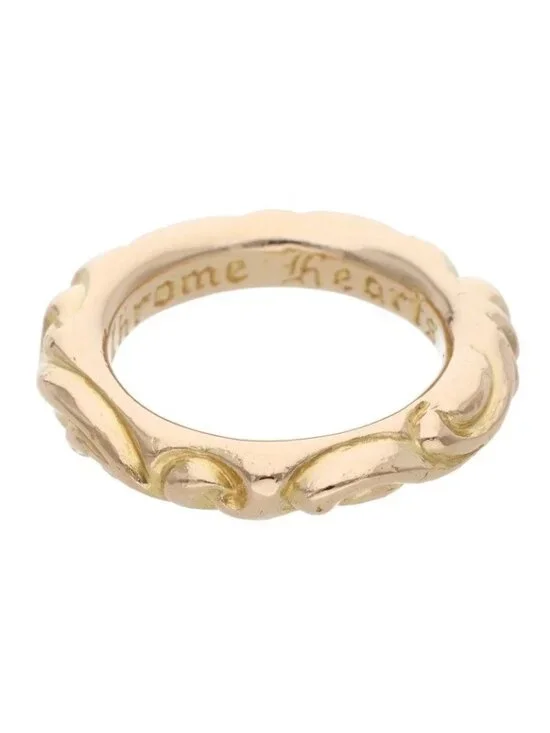 Chrome Hearts 22k Scroll Band Gold Ring