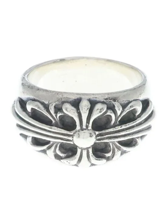 Chrome Hearts Flrl Crs Floral Cross Ring Silver
