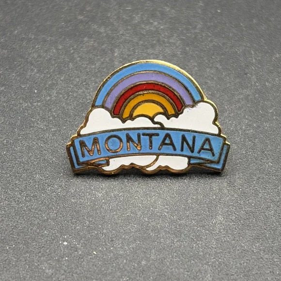 Montana Clouds Rainbow Lapel Hat‎ Pin