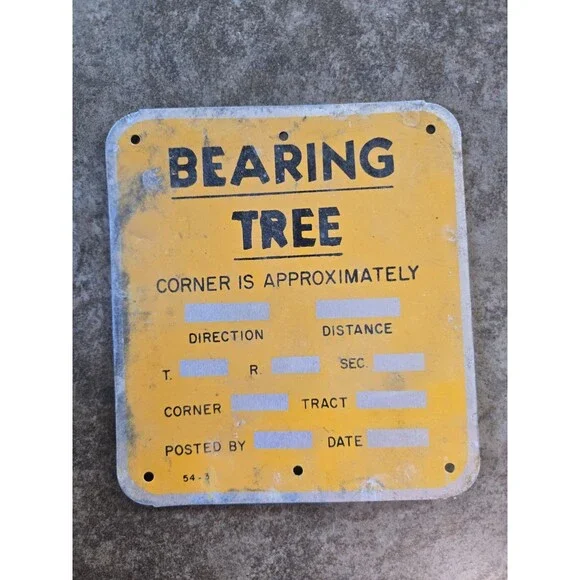 Vintage Bearing Tree Metal Sign Usfs United States Forest Service #1