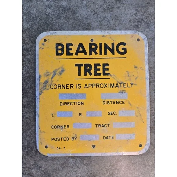 Vintage Bearing Tree Metal Sign Usfs United States Forest Service #3