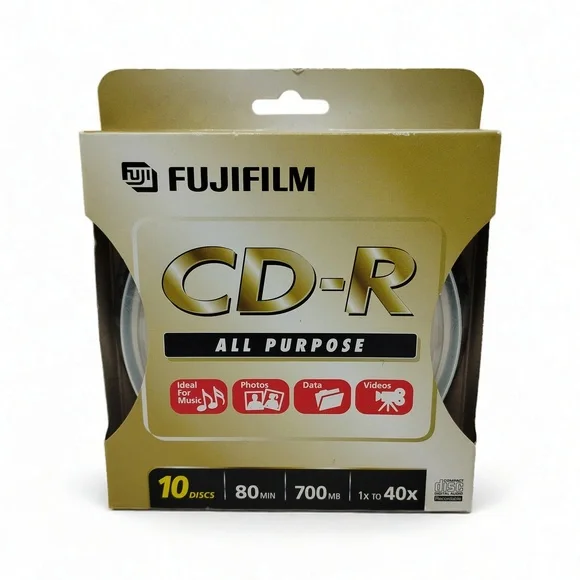 Fujifilm 10-Pack CD-R All Purpose Recordable Discs 80min 700MB Speed 1x to 40x