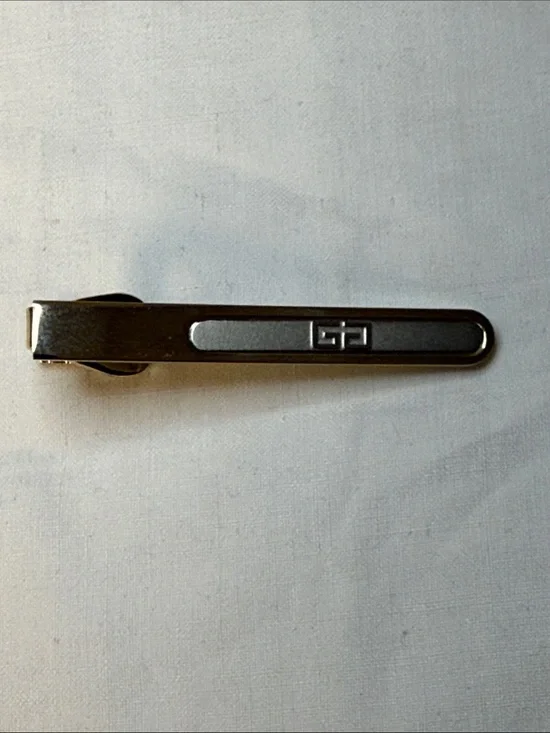 Givenchy Black Tone Logo Tie Bar Tie Clip 2