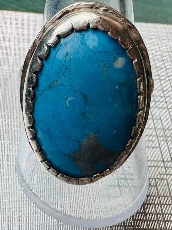 Silver 925 Ring with Imitation Turquiose Inset