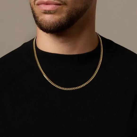 JAXXON 5mm Gold Cuban Link Chain Necklace - 22
