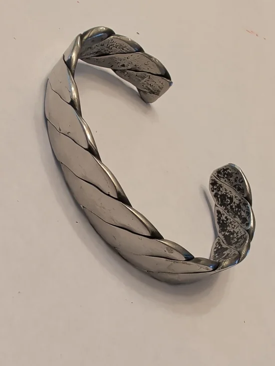 Men's Silver-Tone Twisted Cuff Bracelet