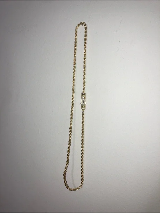 monaco moissanite lock clasp Gold filled Rope Chain