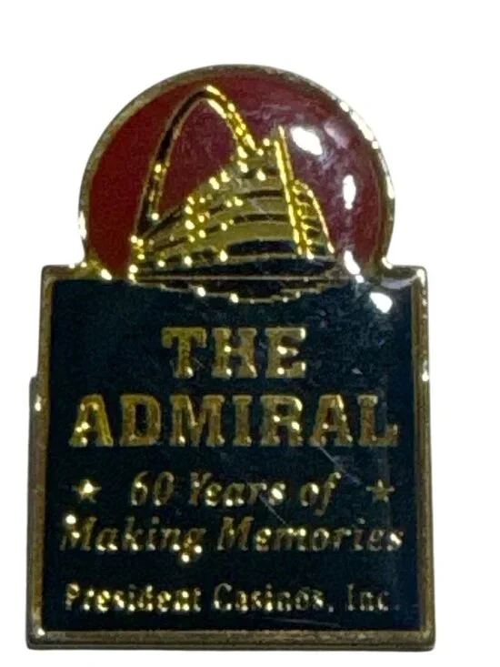 The Admiral President Casinos 60 Years Pin Red Gold Collectible Metal Lapel Badg
