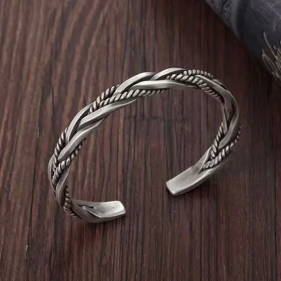 Sterling silver Twisted Rope Cuff Bracelet