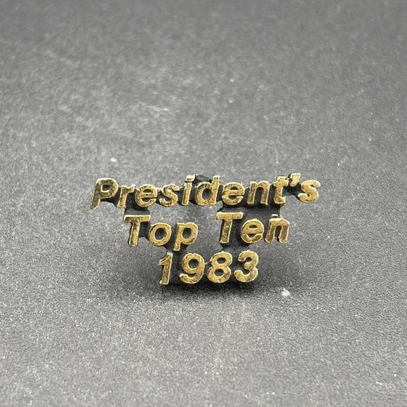 President's Top Ten 1983‎ Gold Tone Lapel Hat Pin