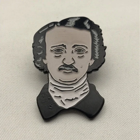 Edgar Allan Poe Poet Head Lapel Hat Pin