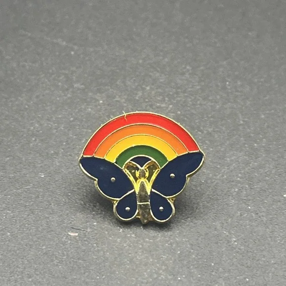 Rainbow Butterfly Lapel‎ Hat Pin
