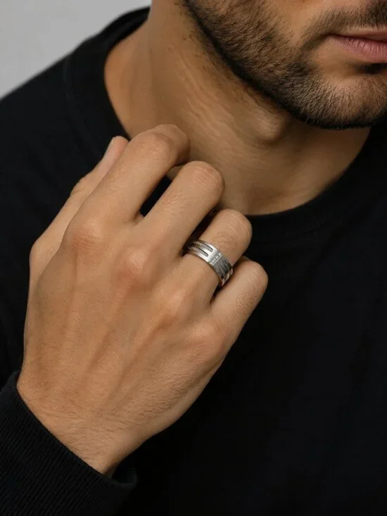 Surgical Stainless Steel 8mm Eternity Wedding Band
