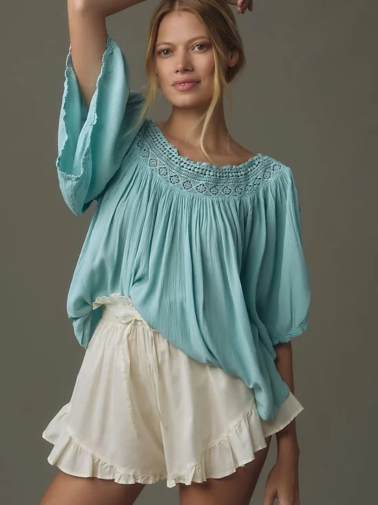 Anthropologie Gauzy Swing Top
