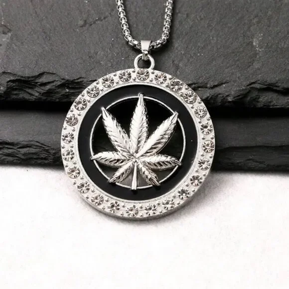 3for$20 1pc Unique Rhinestone Leaf Pendant Necklace