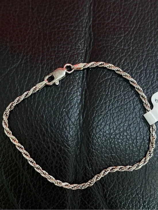 Sterling Silver Rope Chain Bracelet New with tag tarnish free sterling silver br