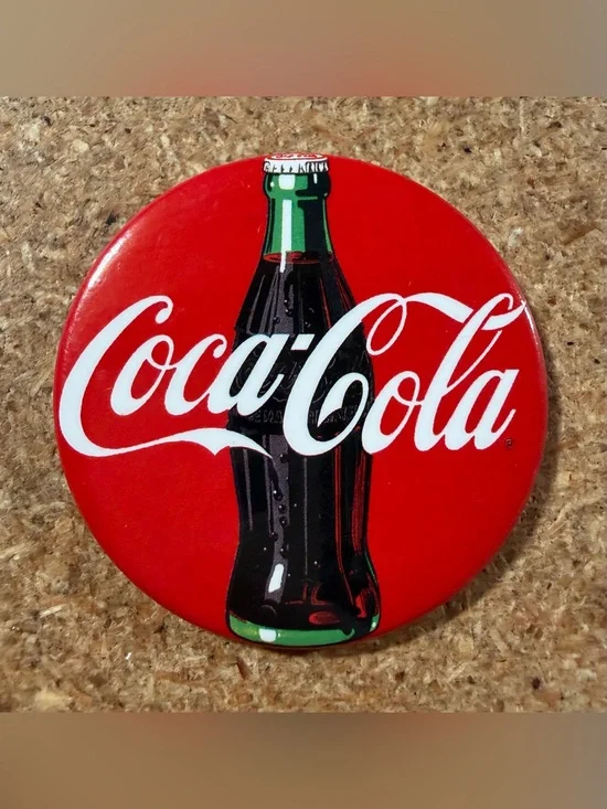 Vintage Coca Cola Metal Refrigerator Magnet Coke Bottle Sign Logo Collectible