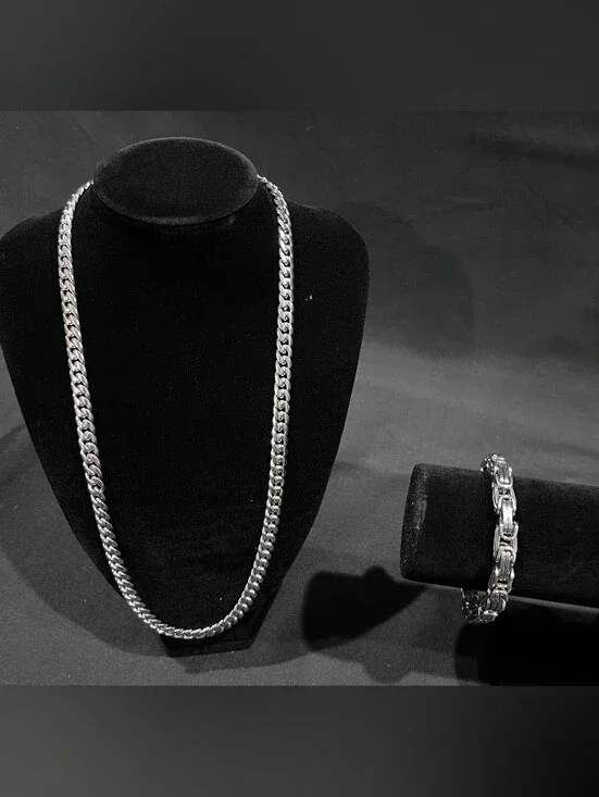 Men's Fashion Chains & Bracelets - Cuban Link & Byzantine Style Costume Jewelry