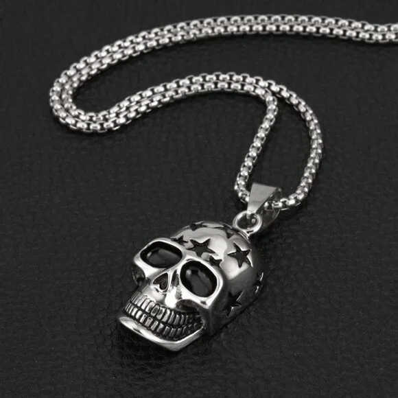 ❤️Ghost head Skull pendant Necklace for women/men, N90201P164