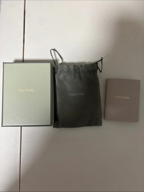 Tom Ford Gray Drawstring Protective Pouch
