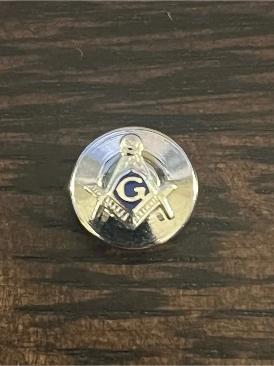 Vintage 14K Solid Gold Masonic Blue Lodge Lapel Pin / Tie Tack Estate Jewelry