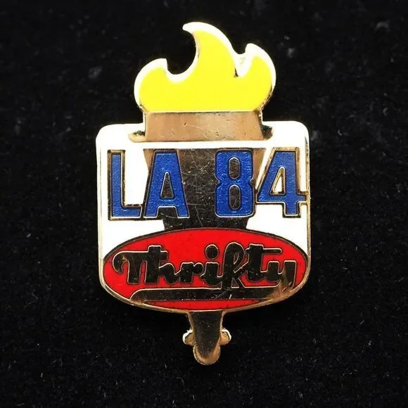 VTG US Olympics Pinback LA Thrifty
