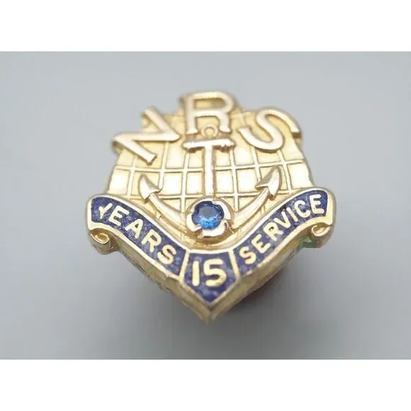 VTG US Navy Pin 10K GF + Blue Spinel