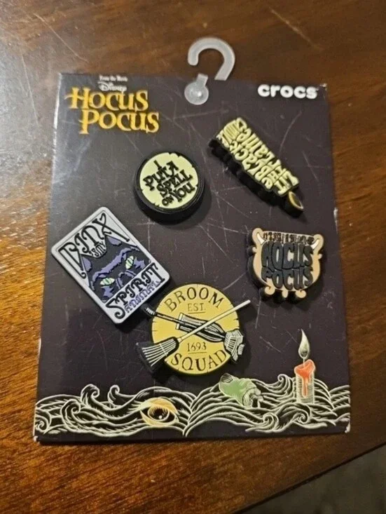 Disney Hocus Pocus Crocs Charms - Black, Yellow, Green, Purple
